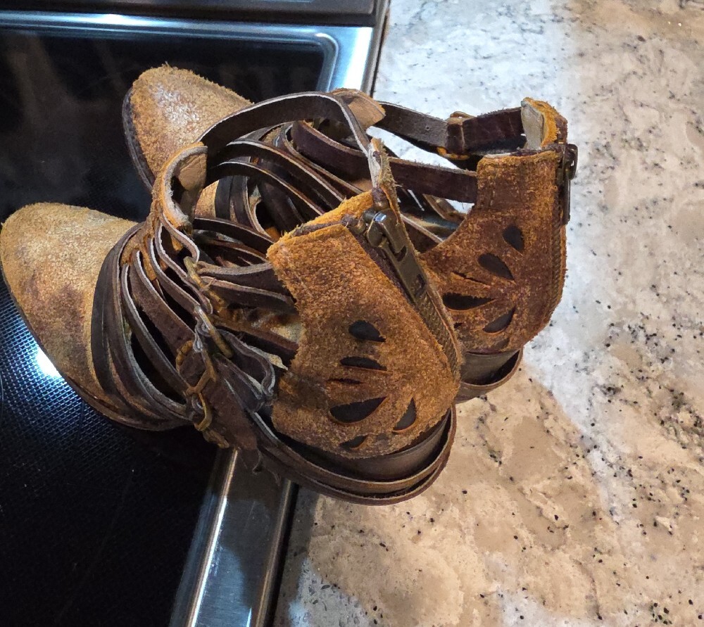 Bed Stu Cognac Multi-Strap Ankle Booties - Picture 3 of 10